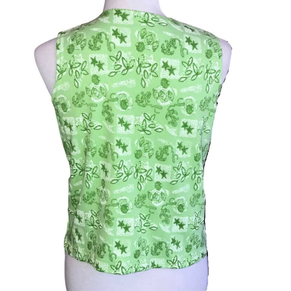 KENETH TOO! CASUALS GREEN MULTICOLOR FLORAL DESIGN STRETCH TOP SIZE PETITE LARGE - Picture 2 of 6